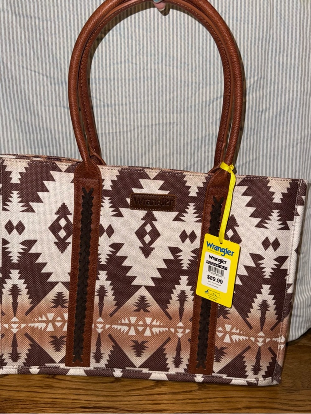 Wrangler Brown and Cream Southwestern Tote